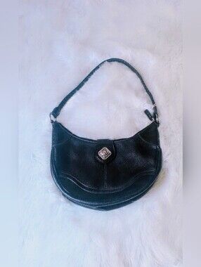 Coldwater Creek Black Faux Leather Shoulder Bag